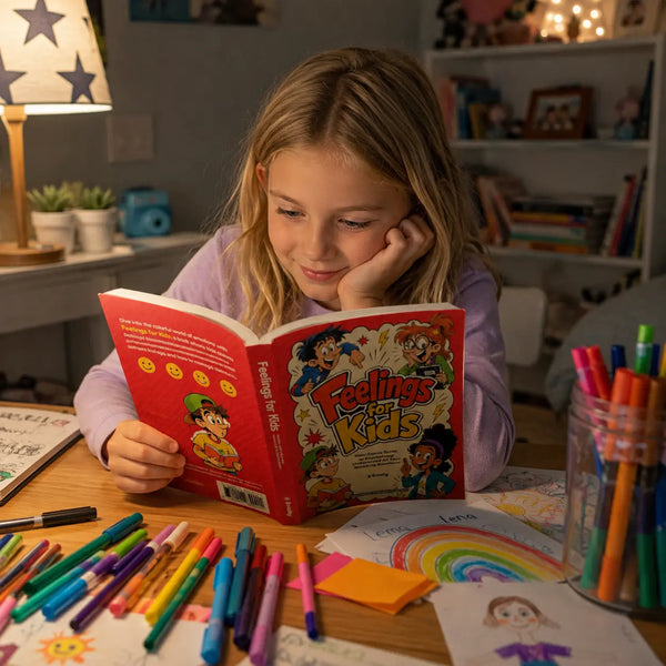 Kids reading Feelings For Kids
